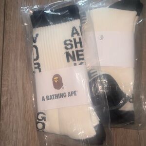 Black and White Bape Socks